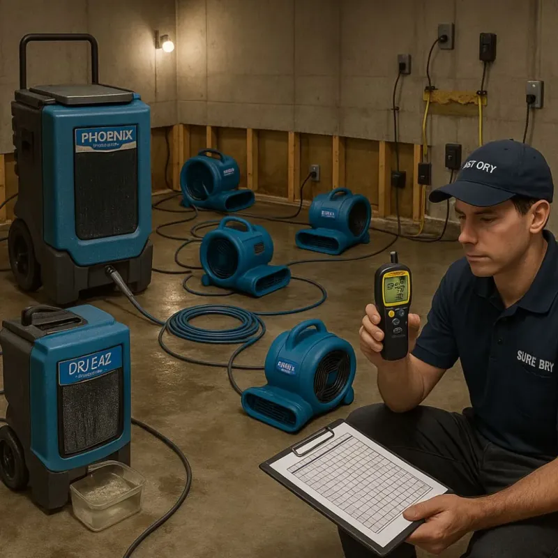 Structural Drying and Dehumidification process in Knoxville, IL
